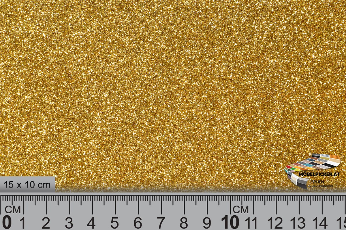 Glitzerfolie Glitter Gelb-Gold MPGLR5 für Wände, Raumteiler, Säulen, Werbeständer, Werbebanner