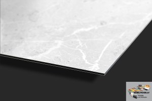 Alu-Design-Platte Aragon weiß - Aluminiumverbundplatte für Küchenrückwände, Fliesenspiegel, Fliesenrückwände, Küchen