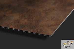 Alu-Design-Platte Rost dunkel - Aluminiumverbundplatte für Küchenrückwände, Fliesenspiegel, Fliesenrückwände, Küchen