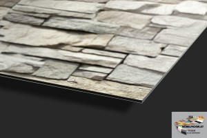 Alu-Design-Platte Sandstein Grau - Aluminiumverbundplatte für Küchenrückwände, Fliesenspiegel, Fliesenrückwände, Küchen