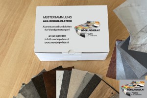 Alu-Design-Platten - Mustersammlung der Aluminiumverbundplatten für Küchenrückwände, Fliesenspiegel, Fliesenrückwände, Küchen